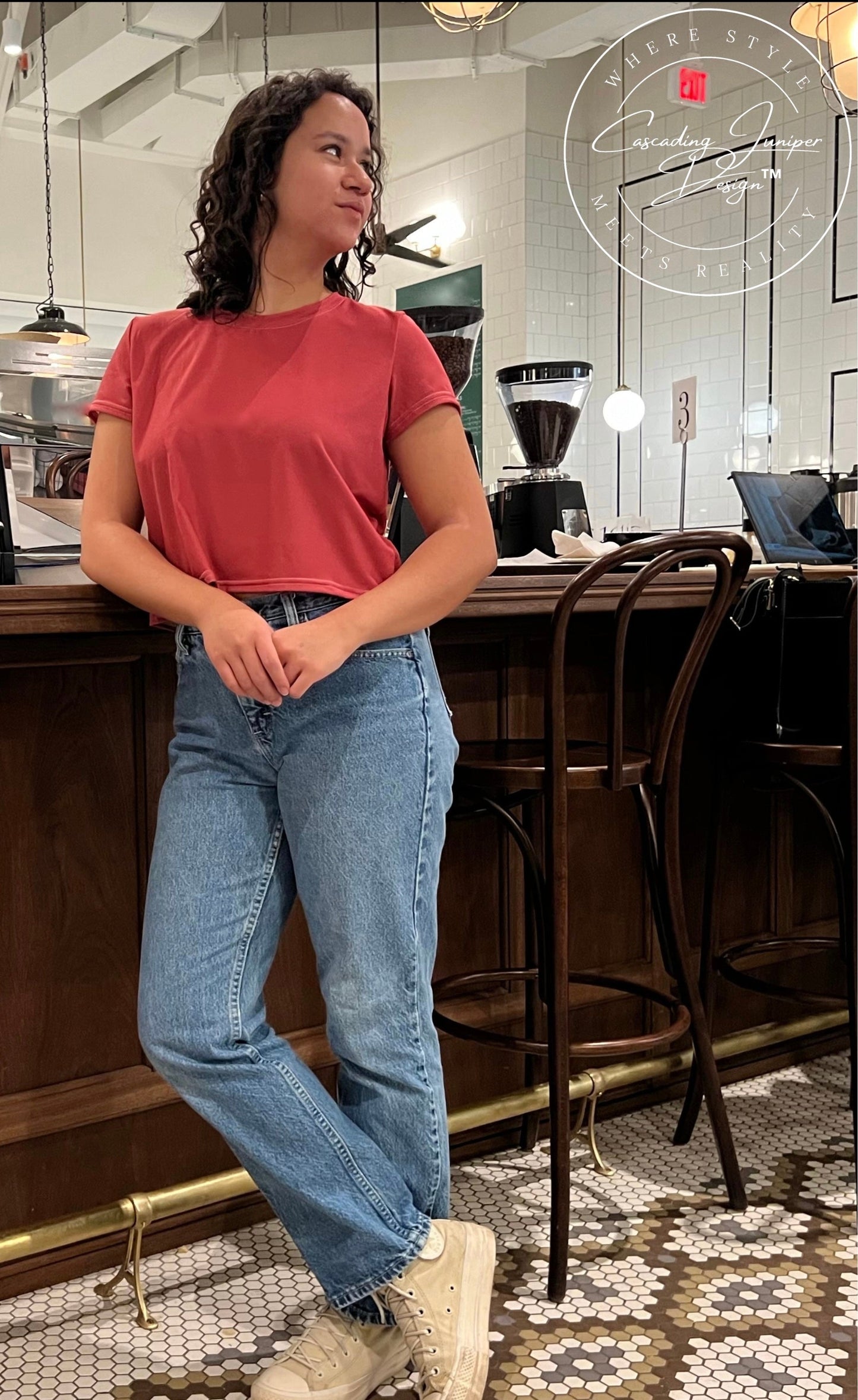 Soft Rose Crop Top Tee, Ethically Made