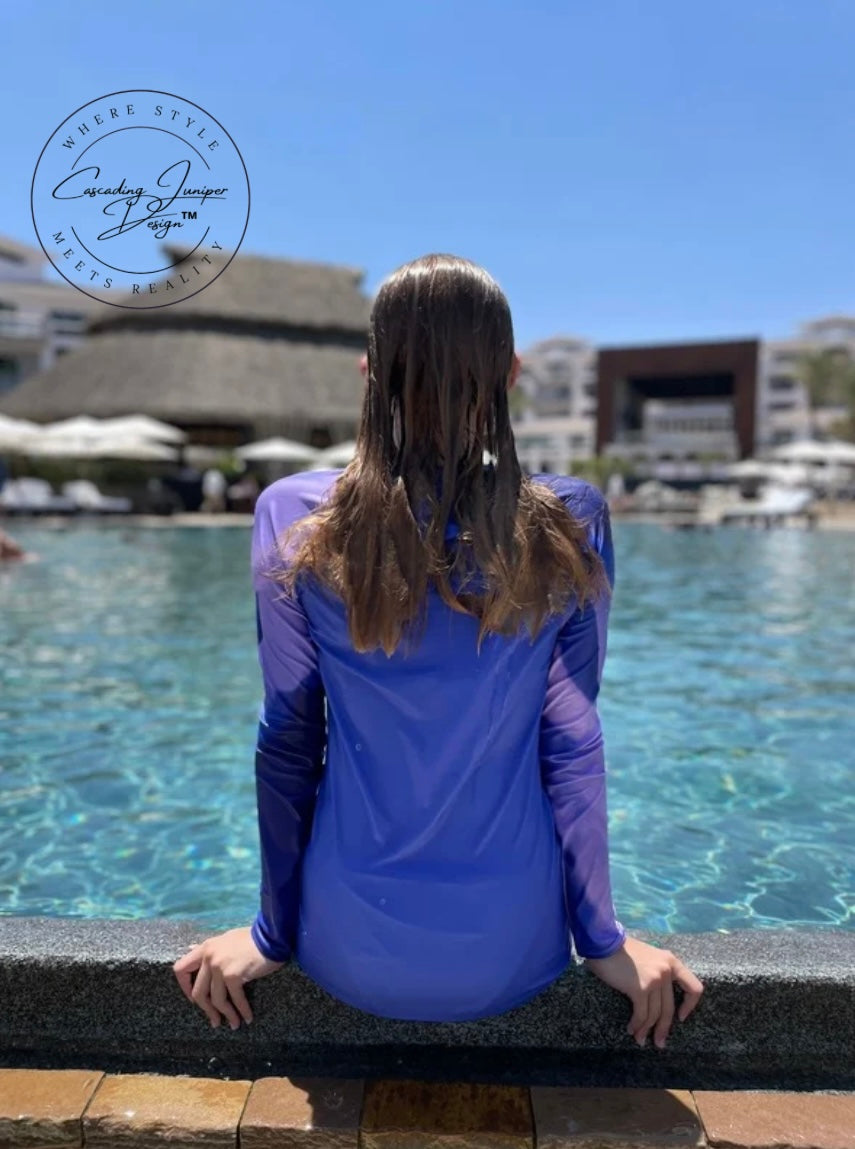 Purple Dream Women's Rash Guard, Ethically Made, UPF 50+
