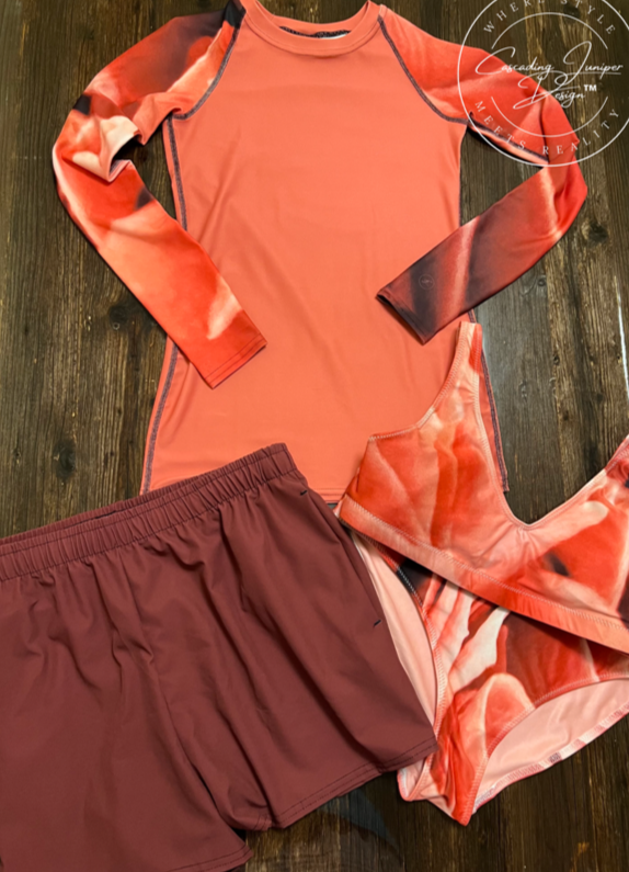 Women’s Adventure Shorts, Burgundy, Ethically Made, UPF 50+